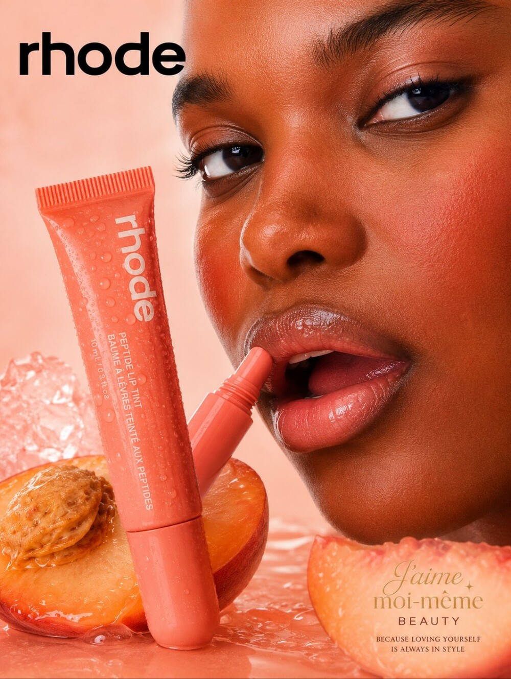 Rhode LIMITED EDITION Peptide Lip Tint in PEACH PIT- neutral Peach - New In Box